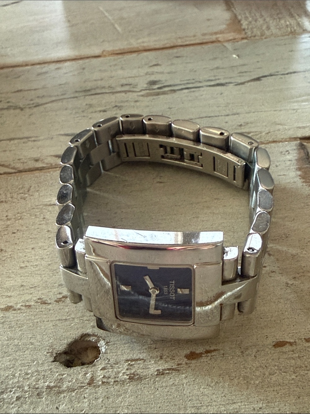 Tissot Women's Silver Bracelet Watch with Blue Face